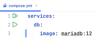Screenshot of IntelliJ IDEA’s “Run All” button for Compose files