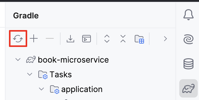 Screenshot of the Reload All Gradle Projects button in IntelliJ