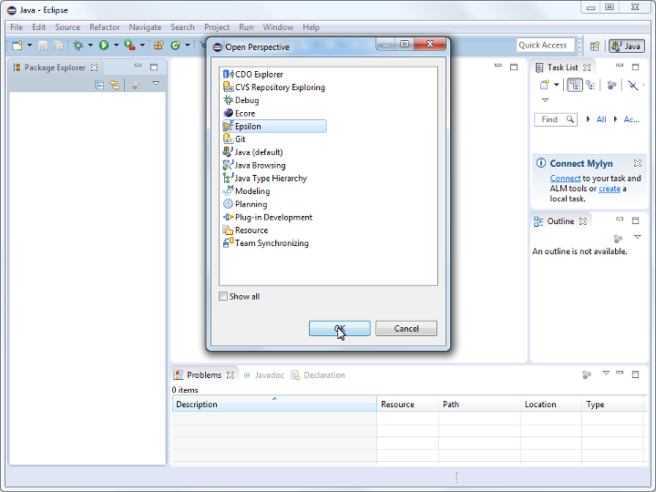 Select the Epsilon perspective