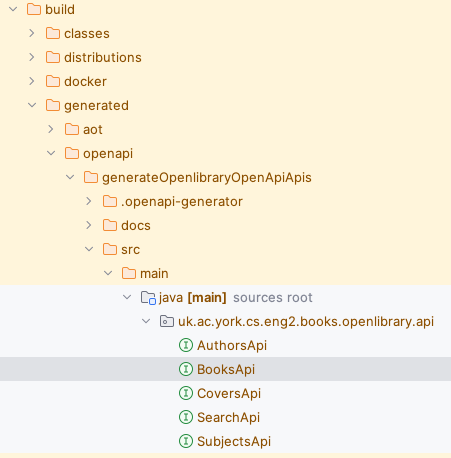 Screenshot of some of the generated clients